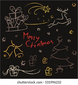 Christmas icons set.Vector. Calligraphic
