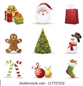 Christmas Icons Set.Vector Illustration