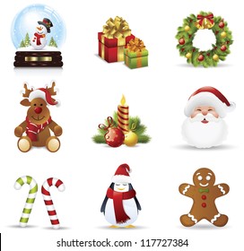 Iconos de Navidad set.Ilustración vectorial