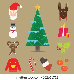 Christmas icons set.Vector illustration