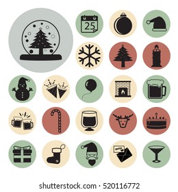 Christmas icons set.Vector illustration
