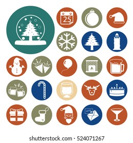 Christmas icons set.Vector illustration
