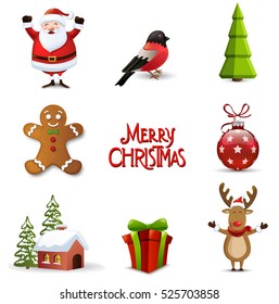 Christmas icons set.Vector illustration