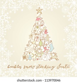 Christmas icons in shape of tree