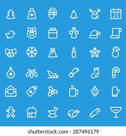 Christmas icons, simple and thin line design