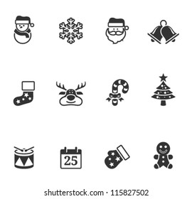 Christmas icons in single color