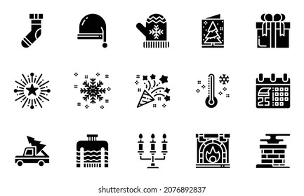 Christmas Icons  Solid Vector Illustration, Winter, Snow, Christmas Day