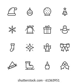 Christmas icons. Strokes have not been expanded to maintain maximum editability.