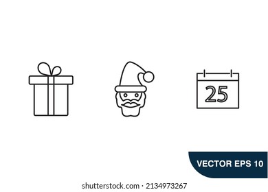 Christmas  icons  symbol vector elements for infographic web