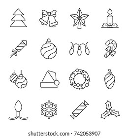 Christmas icons - Christmas tree and decorations