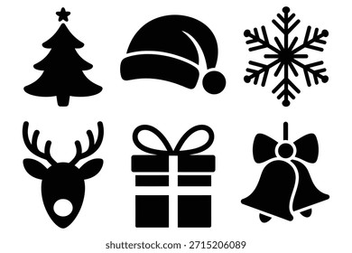 Ícones de Natal Árvore Chapéu Snowflake Snowflake