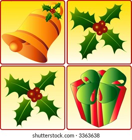 Christmas icons, vector