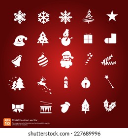 christmas icons vector design,Red background