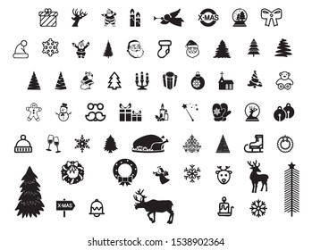 Christmas Icons Vector, icons file eps