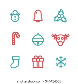 Christmas icons. vector illustration