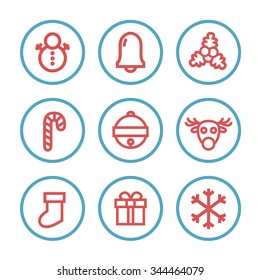 Christmas icons. vector illustration