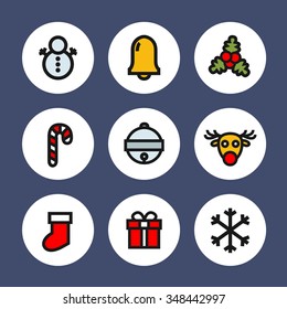 Christmas icons. vector illustration