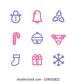 Christmas icons. vector illustration