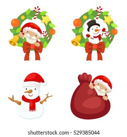 Christmas icons, vector illustration