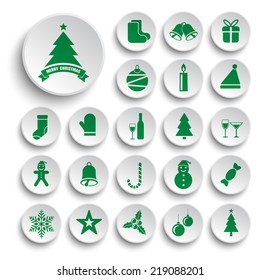 Christmas icons vector set.