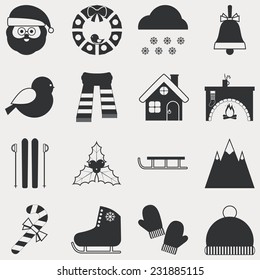 Christmas icons. Vector set, EPS 8.