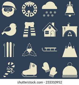 Christmas icons. Vector set, EPS 8.