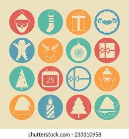 Christmas icons. Vector set, EPS 8.