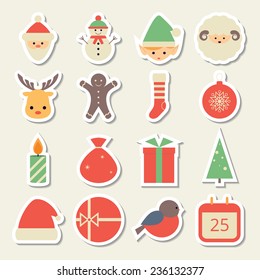 Christmas icons. Vector set, EPS 10.