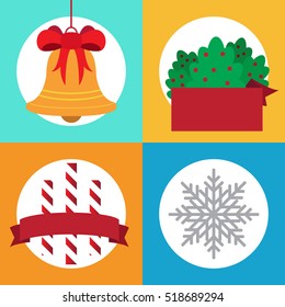 Christmas icons vector, Square size