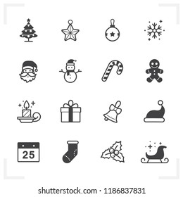 Christmas icons with White Background