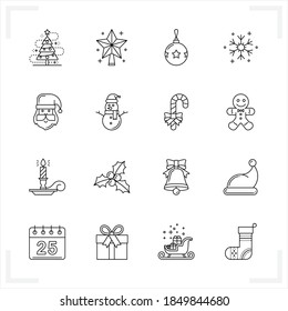 Christmas icons with White Background