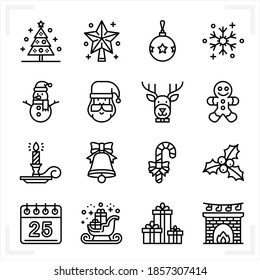 Christmas icons with White Background
