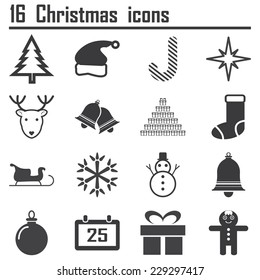 Christmas Icons with White Background