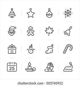 Christmas icons with White Background