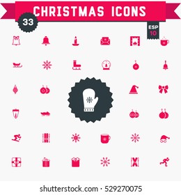 Christmas Icons with White Background
