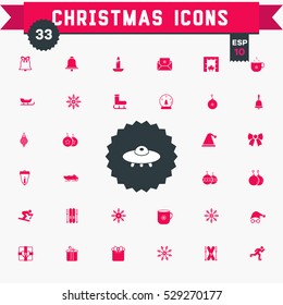 Christmas Icons with White Background

