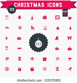 Christmas Icons with White Background

