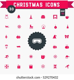 Christmas Icons with White Background

