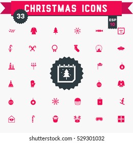 Christmas Icons with White Background