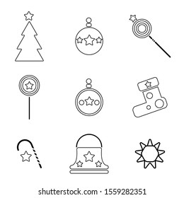 Christmas Icons with White Background. Vector illustrations.