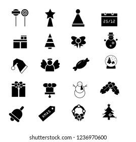 Christmas icons white and black