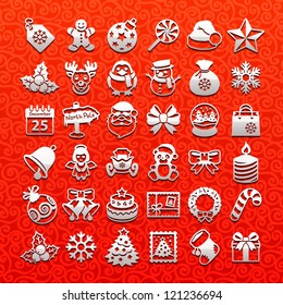 christmas icons - white set