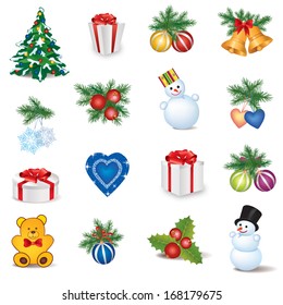 Christmas Icons. Winter Objects Collection. Label vector collection. 