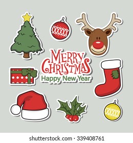 Christmas Icons/Objects Collection. Detailed vector illustration.