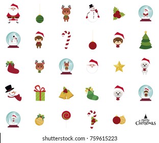 Christmas Icons/Objects Collection. Detailed vector illustration.