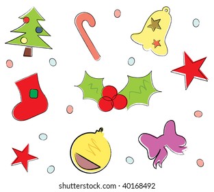 Christmas icons-vector