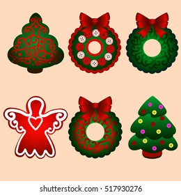 Christmas icons.Vector illustration