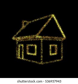 Christmas illuminated old house