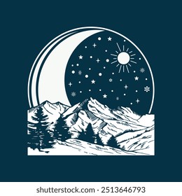 christmas illusteation typography t shirt design