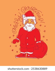 Christmas illustration. 100% hand drawn vector image.